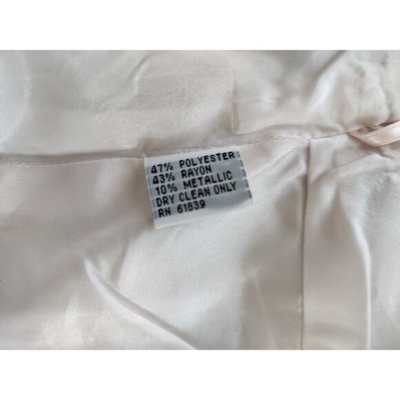 Teri Jon by Rickie Freedman Metallic Jacquard Pleated Cocktail Midi Dress Size 2 - Picture 13 of 13